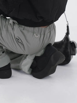 Drin Chain Elastic Waist Wide Pants