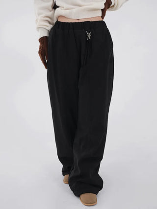 Drin Chain Elastic Waist Wide Pants
