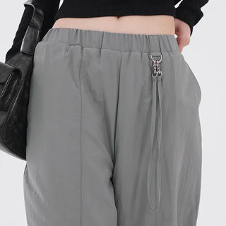 Drin Chain Elastic Waist Wide Pants
