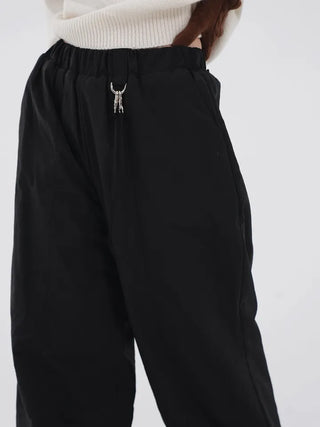 Drin Chain Elastic Waist Wide Pants