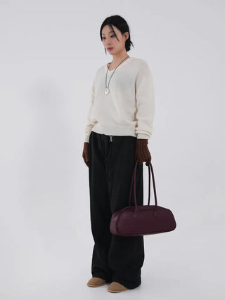 Drin Chain Elastic Waist Wide Pants