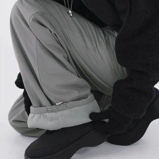 Drin Chain Elastic Waist Wide Pants
