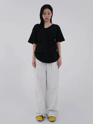 Drin Chain Elastic Waist Wide Pants