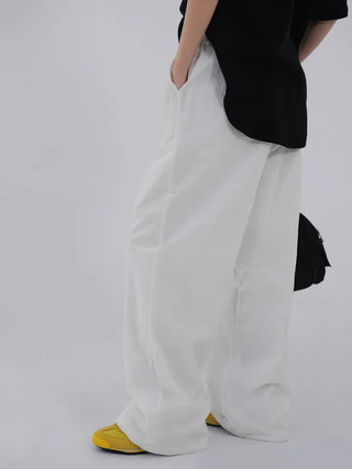 Drin Chain Elastic Waist Wide Pants