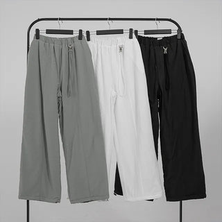 Drin Chain Elastic Waist Wide Pants