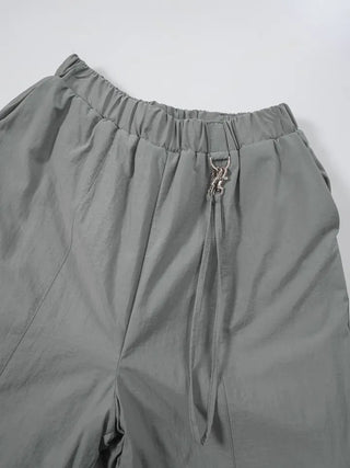 Drin Chain Elastic Waist Wide Pants