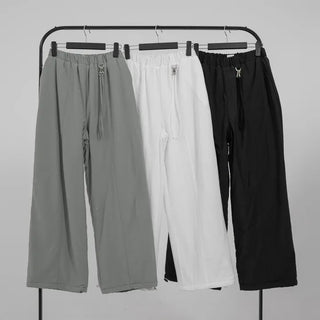Drin Chain Elastic Waist Wide Pants
