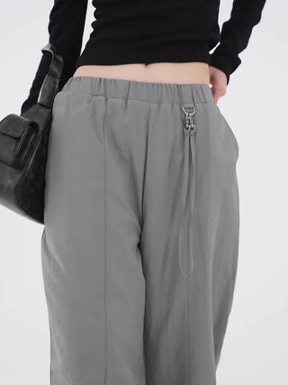Drin Chain Elastic Waist Wide Pants