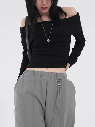 Serene Ribbed Slim Off-Shoulder Knit
