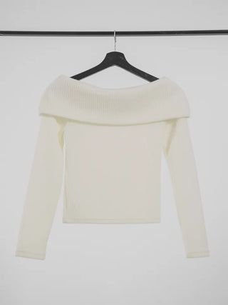 Serene Ribbed Slim Off-Shoulder Knit