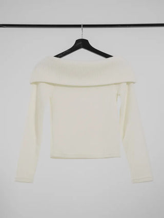 Serene Ribbed Slim Off-Shoulder Knit
