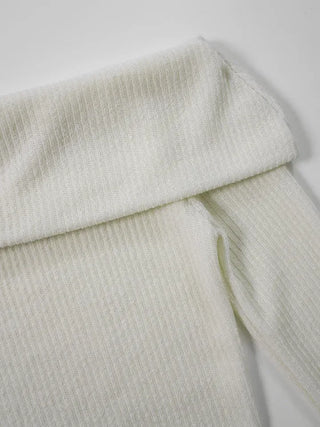 Serene Ribbed Slim Off-Shoulder Knit