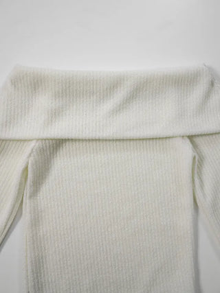 Serene Ribbed Slim Off-Shoulder Knit