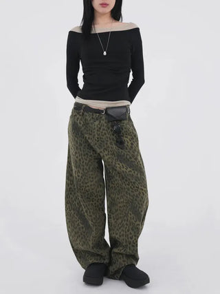 Nihi Washed Pintuck Leopard Denim