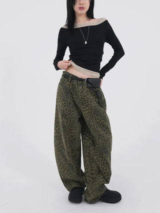 Nihi Washed Pintuck Leopard Denim