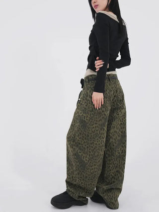 Nihi Washed Pintuck Leopard Denim