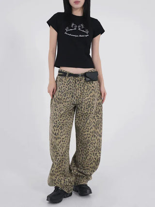 Nihi Washed Pintuck Leopard Denim