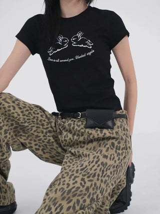 Nihi Washed Pintuck Leopard Denim
