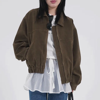 Tricot Suede Blouson Jacket