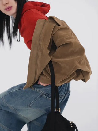 Tricot Suede Blouson Jacket