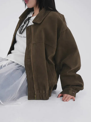 Tricot Suede Blouson Jacket