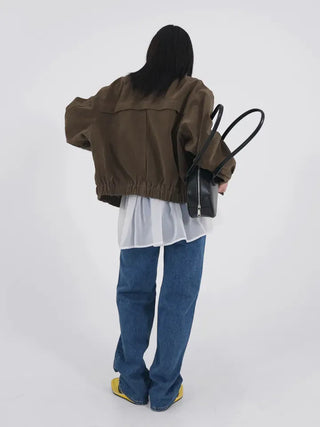 Tricot Suede Blouson Jacket