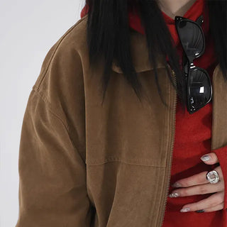 Tricot Suede Blouson Jacket