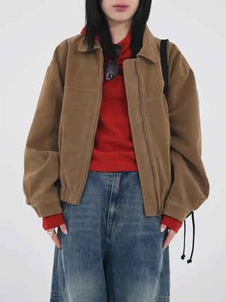 Tricot Suede Blouson Jacket