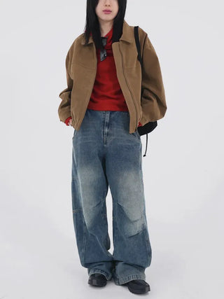 Tricot Suede Blouson Jacket