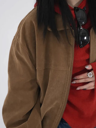 Tricot Suede Blouson Jacket