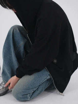 Ronnie Studded Knit Zip-up