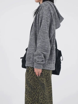 Ronnie Studded Knit Zip-up