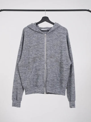 Ronnie Studded Knit Zip-up