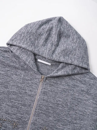 Ronnie Studded Knit Zip-up