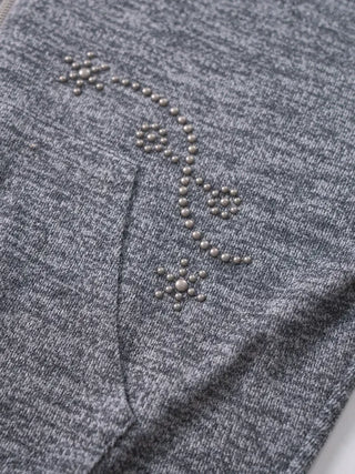Ronnie Studded Knit Zip-up