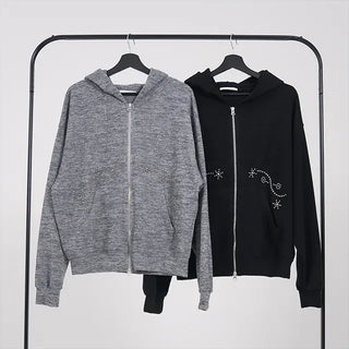 Ronnie Studded Knit Zip-up