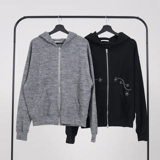 Ronnie Studded Knit Zip-up