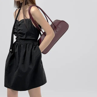 Crere Nylon Shirred Mini Dress