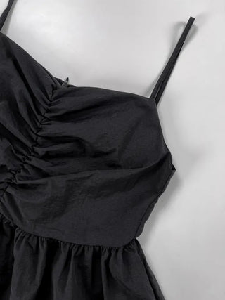 Crere Nylon Shirred Mini Dress
