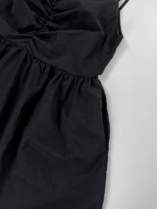 Crere Nylon Shirred Mini Dress