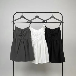 Crere Nylon Shirred Mini Dress