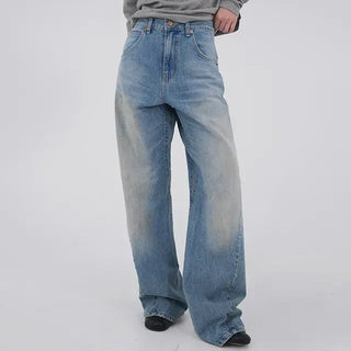 Desion Washed Buckle Denim Pants