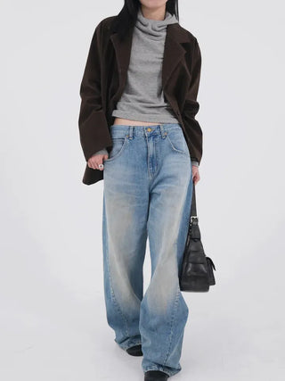 Desion Washed Buckle Denim Pants