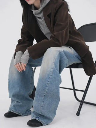 Desion Washed Buckle Denim Pants