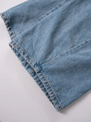 Desion Washed Buckle Denim Pants