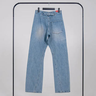 Desion Washed Buckle Denim Pants