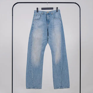 Desion Washed Buckle Denim Pants