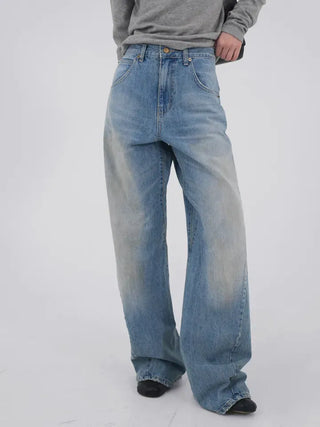Desion Washed Buckle Denim Pants