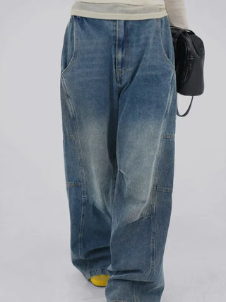 Lesion Banding Denim Pants