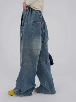Lesion Banding Denim Pants